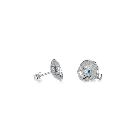 Mimesis earrings 5. Materials: you can choose from Sterling silver, 14k or 18k gold (white, yellow or rose). Stone: Blue topaz or any other stone of your choosing
