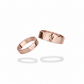Luma rose gold hammered wedding rings
