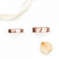 Luma rose gold hammered wedding rings