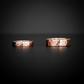 Luma rose gold hammered wedding rings