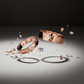 Luma rose gold hammered wedding rings
