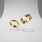 Luma yellow gold hammered wedding rings
