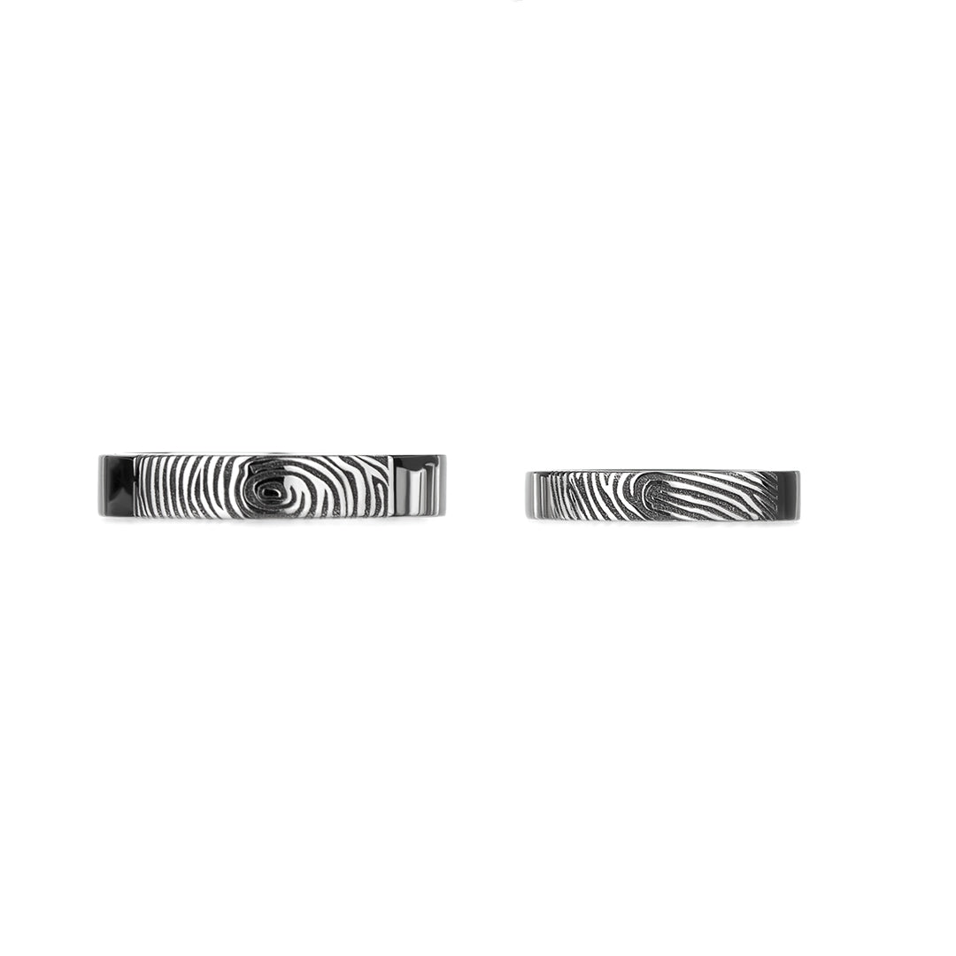 Promise fingerprints 14k 18k wedding rings white gold