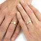 Luma yellow gold hammered wedding rings