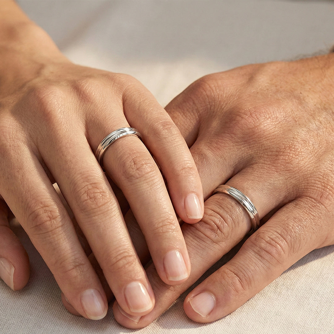 Raya wedding rings 14k white gold