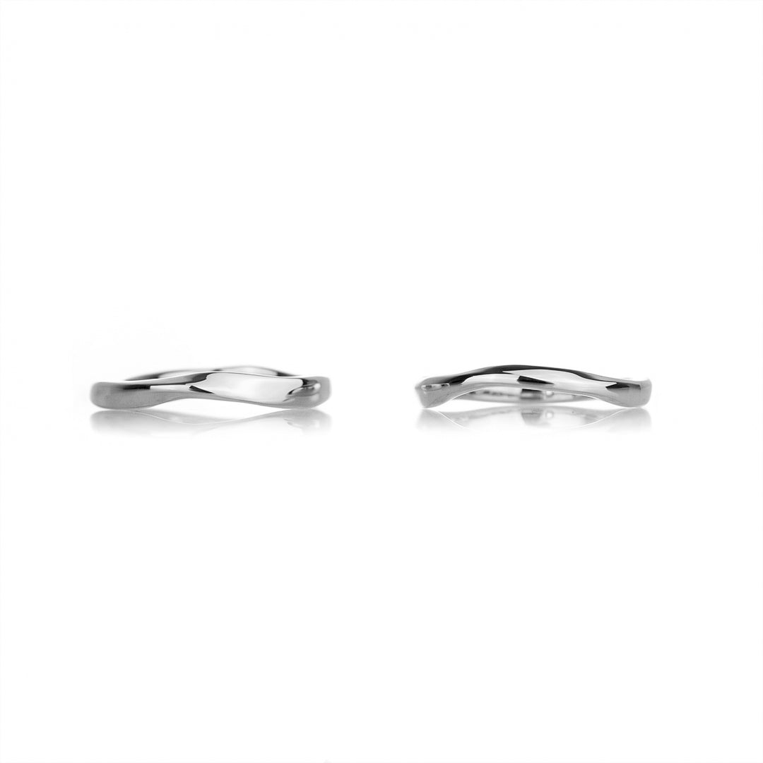 Serin wedding rings 14k white gold