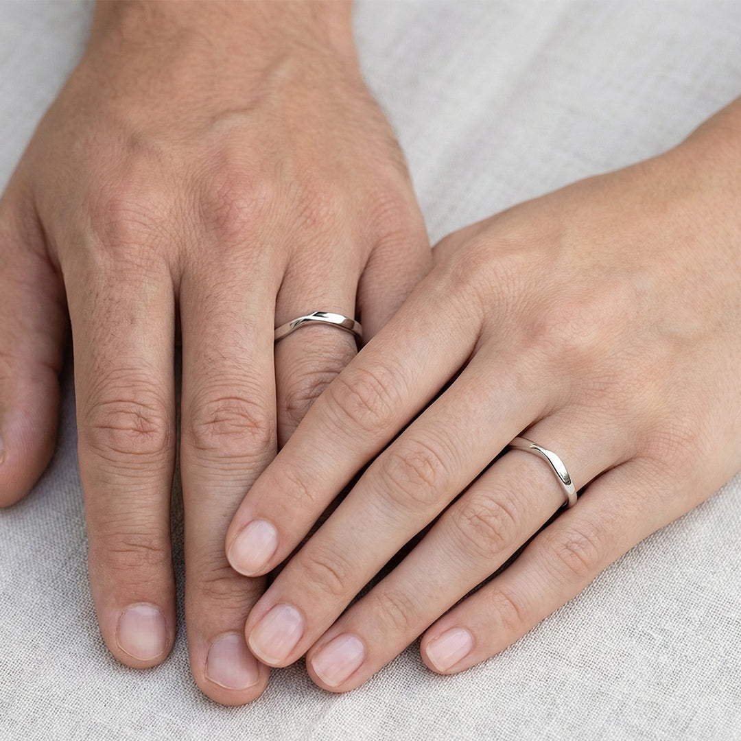 Serin wedding rings 14k white gold