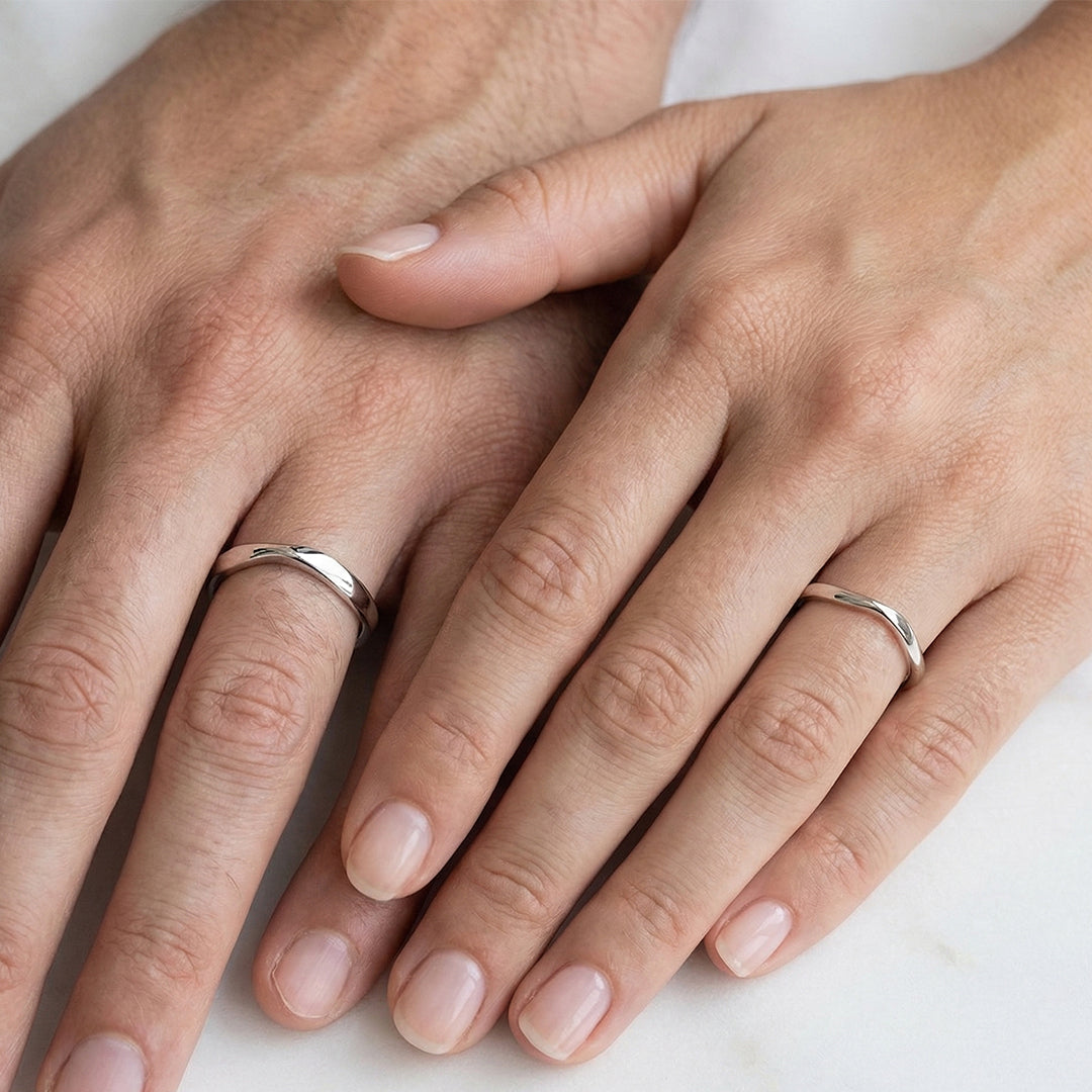 Serin wedding rings 14k white gold