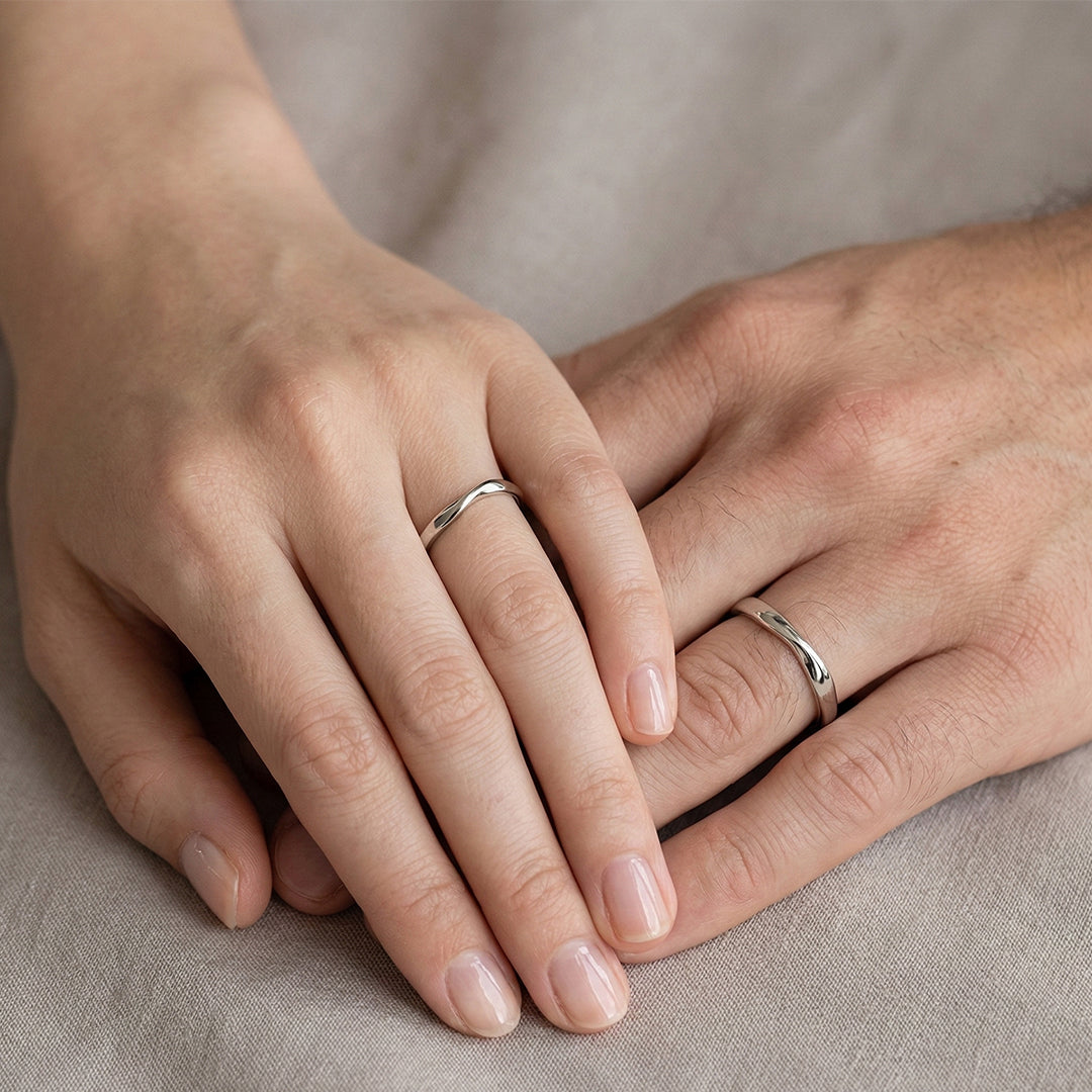 Serin wedding rings 14k white gold