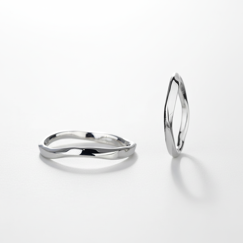 Serin wedding rings 14k white gold