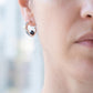 Aura earrings white gold sterling silver white black pearl