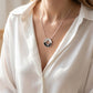 Skyline necklace sterling silver & ebony wood