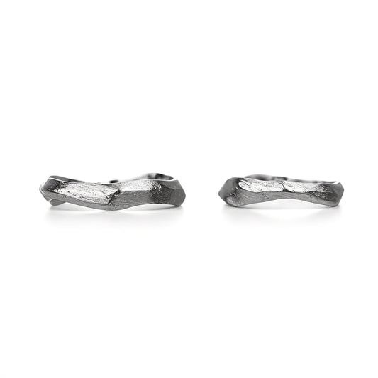 Pair of white gold twig-shaped wedding rings