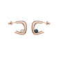 Aura earrings rose gold white black pearl