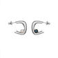 Aura earrings white gold sterling silver white black pearl
