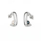 Aura earrings white gold sterling silver white black pearl