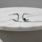 Aura earrings white gold sterling silver white black pearl