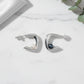 Aura earrings white gold sterling silver white black pearl
