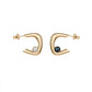Aura earrings yellow gold white black pearl
