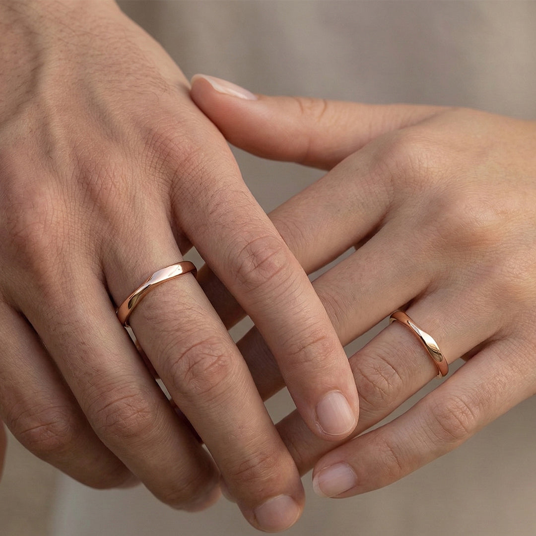 Serin wedding rings 14k rose gold
