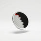 Strata pin sterling silver & ebony wood & red pigment