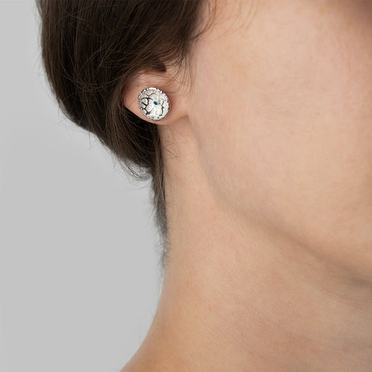 Mimesis earrings 5. Materials: you can choose from Sterling silver, 14k or 18k gold (white, yellow or rose). Stone: Blue topaz or any other stone of your choosing