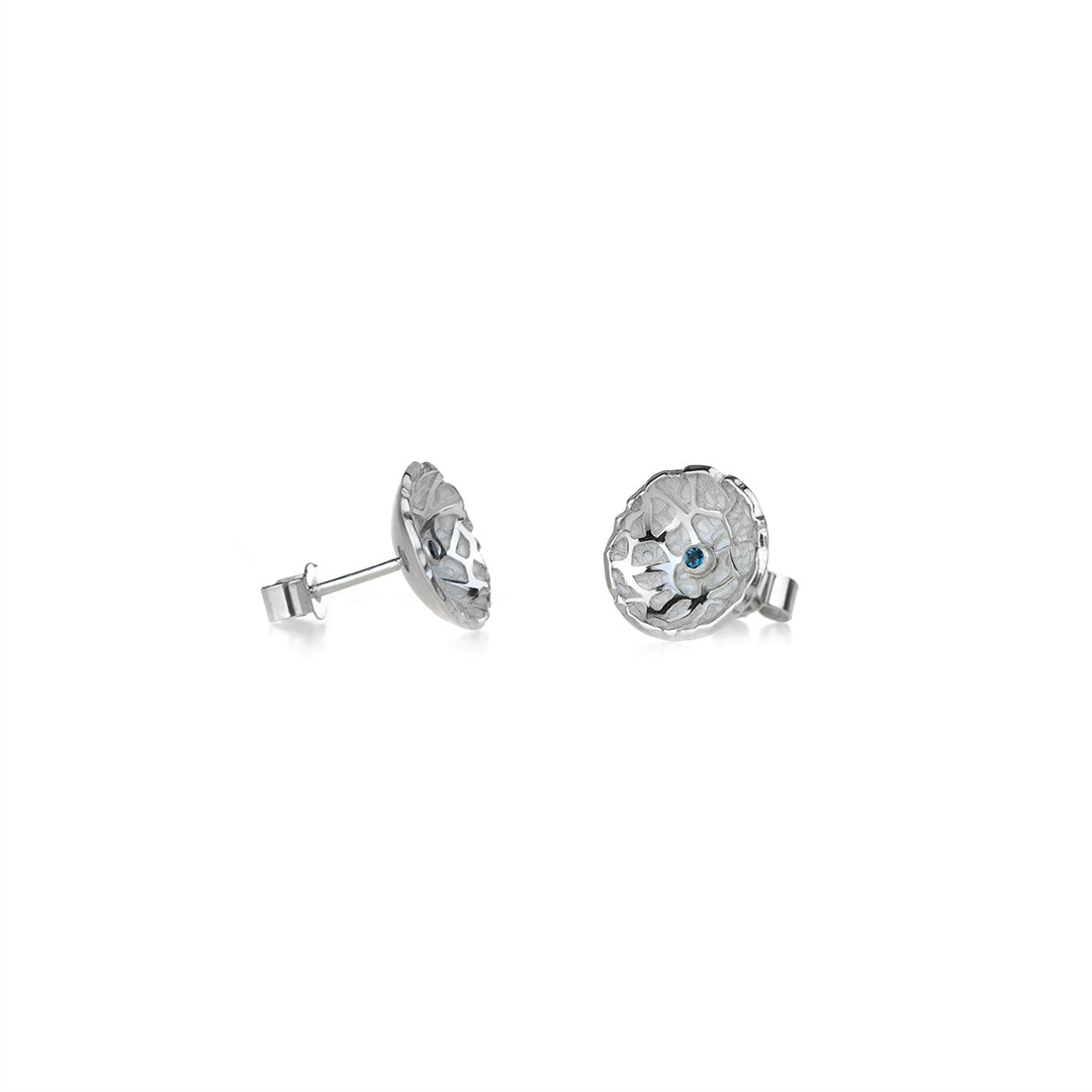 Mimesis earrings 5. Materials: you can choose from Sterling silver, 14k or 18k gold (white, yellow or rose).  Stone: Blue topaz or any other stone of your choosing
