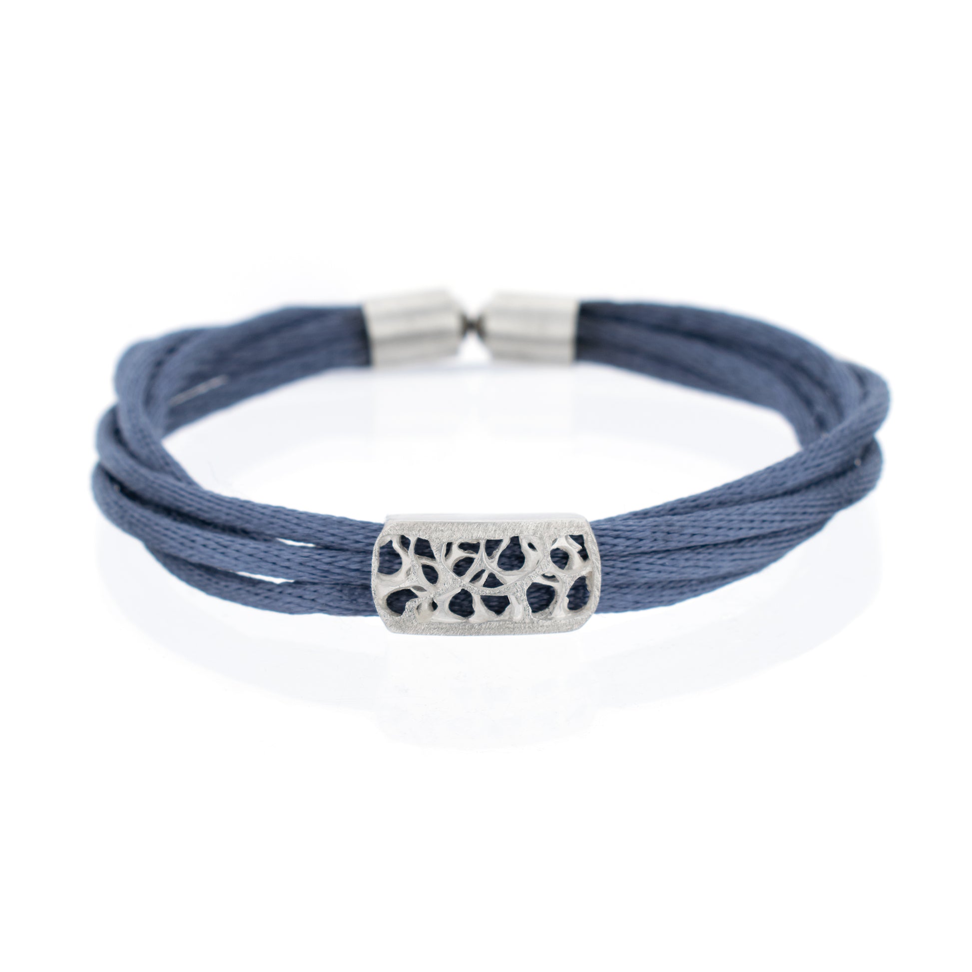Mimesis bracelet 2. Materials: you can choose from Sterling silver, 14k or 18k gold (white, yellow or rose).  Other materials: String & magnetic closure
